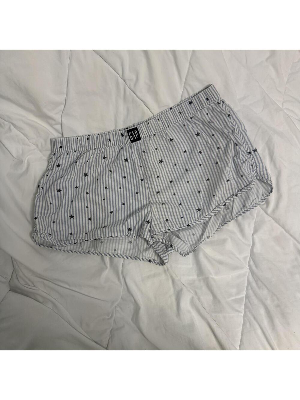 gap body pajama shorts blue and white stars and stripes large